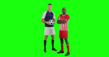  Erkek futbolcular. Spor, hareket, eğitim ve aktif yaşam tarzı kavramı.