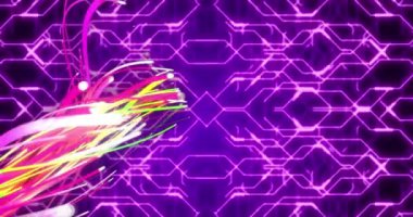 Animation of shapes over network of connections. Global business and digital interface concept digitally generated video.