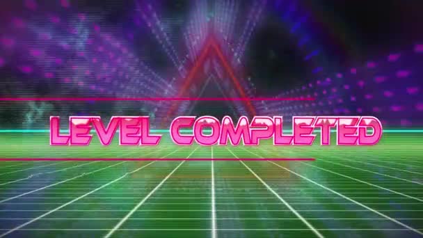 Animation Level Completed Colorful Lights Digital Space Video Games Communication — Vídeo de Stock