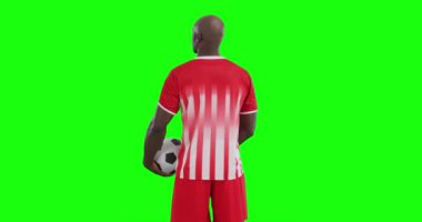 Afrikalı Amerikalı erkek futbolcu. Spor, hareket, eğitim ve aktif yaşam tarzı kavramı.