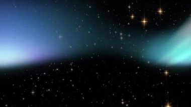 Animation of moving shapes over spots. Winter, celebration and digital interface concept digitally generated video.