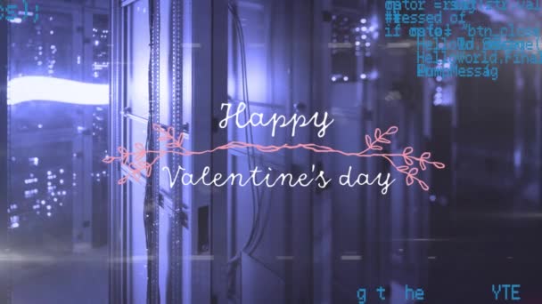 Animation Happy Valentines Day Text Banner Rainbow Lens Flare Server — 图库视频影像