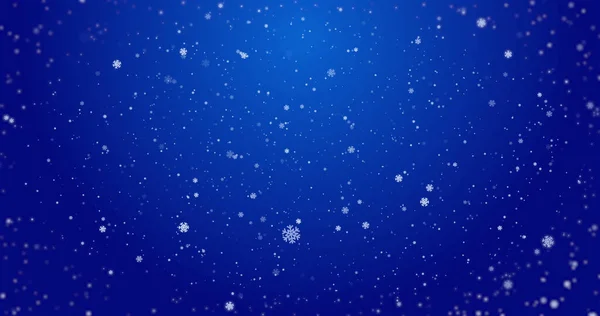 Image Snowflakes Falling Blue Background Winter Christmas Nature Concept Digitally — Stok fotoğraf