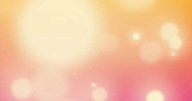 Animation of light spots on orange background. Abstract background and digital interface concept digitally generated video.