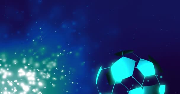 Animation Digital Football Light Spots Black Background Global Sport Technology — 비디오