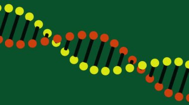 Animation of dna strand over green background. Global business, ecology and digital interface concept digitally generated video.