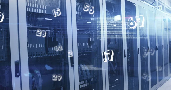 Image Numbers Changing Tech Room Computer Servers Global Technology Data — Foto Stock