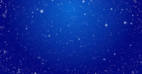 Image Snowflakes Falling Blue Background Winter Christmas Nature Concept Digitally — Stock Fotó