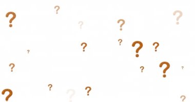 Animation of speech bubble over question marks on white background. Global education and digital interface concept digitally generated video.