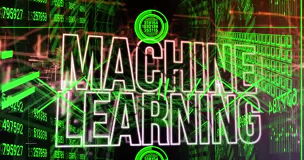 Animation Machine Learning Text Data Processing Global Computing Digital Interface — Stockvideo