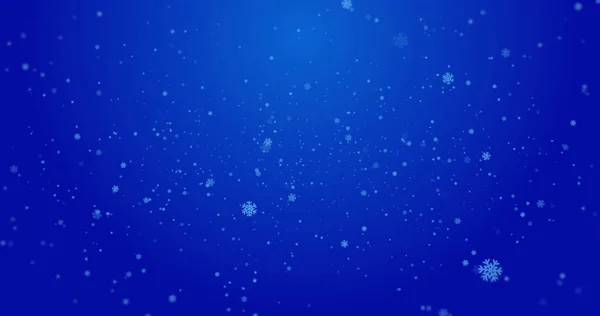 Image Snowflakes Falling Blue Background Winter Christmas Nature Concept Digitally — ストック写真