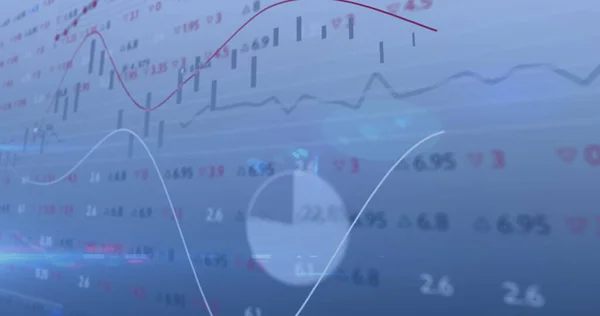 Imagen Datos Financieros Gráficos Sobre Fondo Azul Imagen Generada Digitalmente —  Fotos de Stock