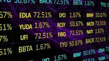 Noktalar üzerinde veri işleme animasyonu. Küresel iş ve dijital arayüz kavramı dijital olarak oluşturulmuş video.