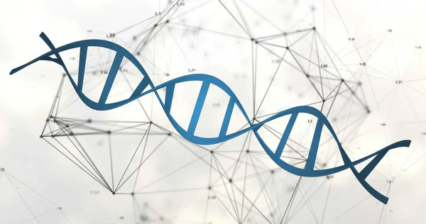 Image Dna Strand White Background Global Science Digital Interface Concept — Stock Photo, Image