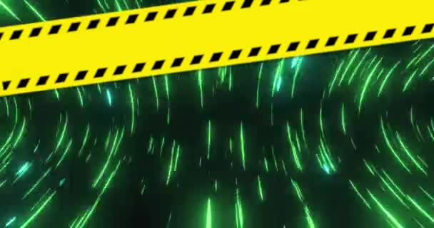 Animation Cordon Tape Huge Sale Text Blurred Motion Illuminated Green — Vídeo de Stock