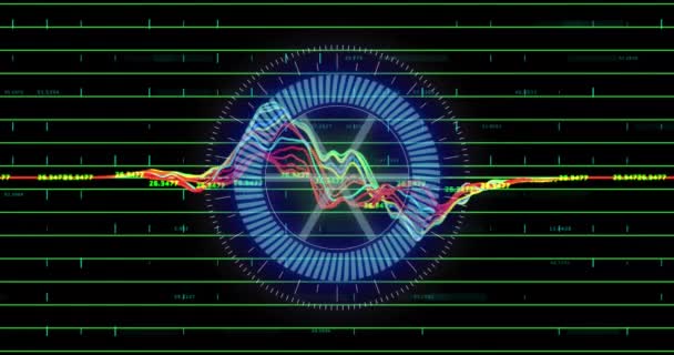 Animation Scope Financial Data Processing Grid Global Business Finance Digital — Stock videók