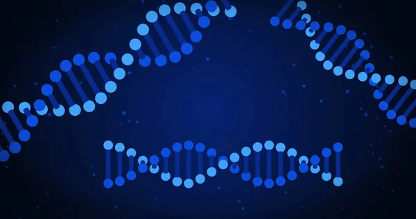 Image Dna Strands Blue Background Global Science Digital Interface Concept — Zdjęcie stockowe