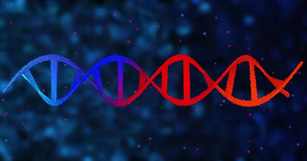 Image Dna Strand Blue Background Global Science Digital Interface Concept — Stockfoto