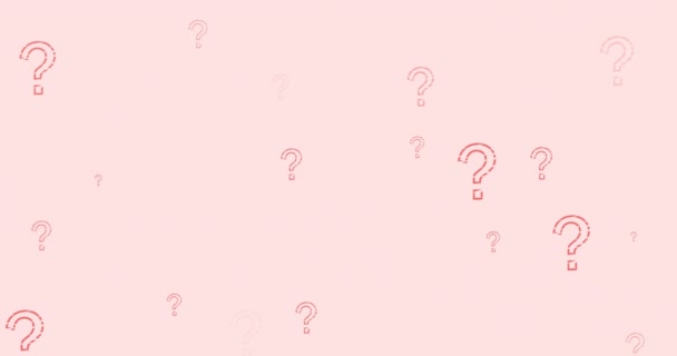 Animation Speech Bubble Question Marks Pink Background Global Education Digital — Stok video