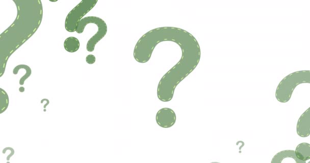 Animation Speech Bubble Question Marks White Background Global Education Digital — Video Stock