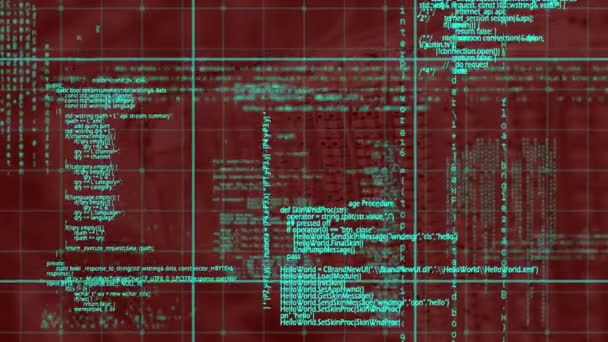 Animation Grid Pattern Programming Language Numbers Electronic Sockets Background Digital — Vídeo de Stock