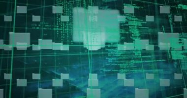 Animation of padlock icon over data processing on black background. Global technology, online security and digital interface concept digitally generated video.