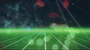 Animation of network connecting dots, grids on playground with bokeh effect. Digital composite, multiple exposure, connect the dots, networking, connection, abstract.