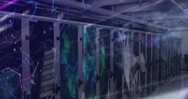 Анимация Сети Соединений Обработки Данных Серверной Глобальные Технологии Вычислительные Цифровые — стоковое видео