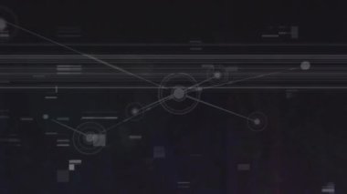 Animation of network of connections and data processing on black. Global connections science data processing and digital interface concept digitally generated video.