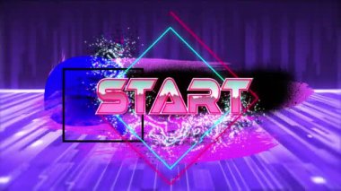 Animation of graph and covid virus cells over woman wearing face mask using laptop. Backgrounds with abstract texture and design concept.