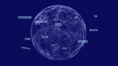 Animation of data processing over globe. Global business, patriotism and digital interface concept digitally generated video.