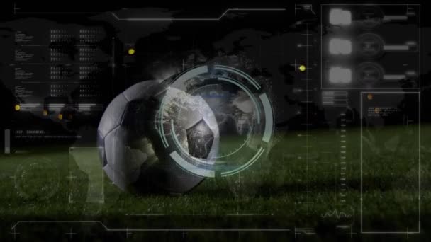 Animatie Van Scanning Gegevensverwerking Digitaal Scherm Sport Fitness Technologie Concept — Stockvideo