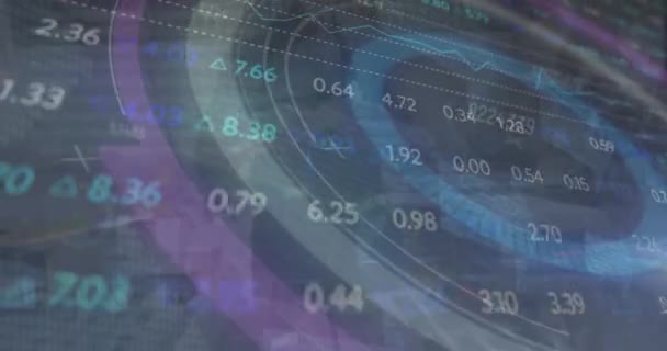 Animación Del Procesamiento Datos Través Codificación Binaria Finanzas Globales Concepto — Vídeo de stock