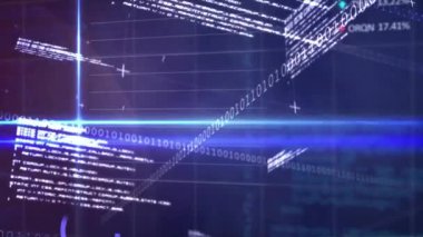 Animation of data processing over binary coding computing. Global business finances and data processing concept digitally generated video.
