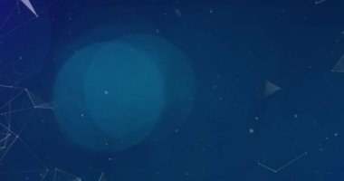 Animation of unique abstract pattern with futuristic graphics, copy space. Digitally generated, computer graphic, snowfall, bokeh, networking, connection, design.