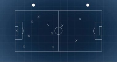 Animation of diverse data processing over shapes on blue digital blue digital icons. Global connections and data processing concept digitally generated video.