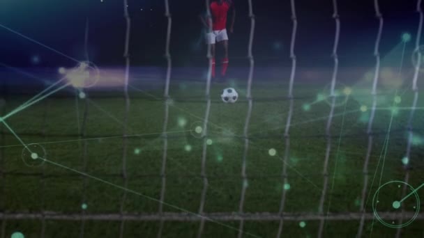 선수의 중간에 네트워크 애니메이션이 페널티킥 스포츠와 — 비디오