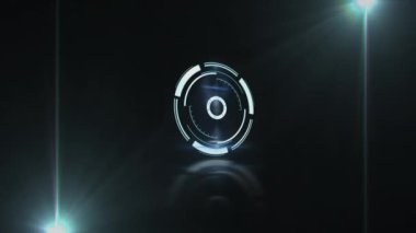Animation of white circles lines and clock moving over black background. Global finance money and no cash security payments digitally generated video.