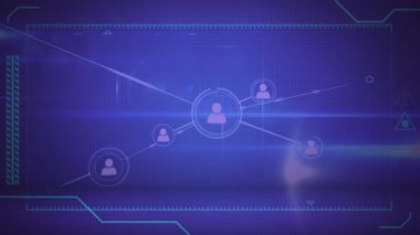 Animation of network of connections and diverse data in digital space. Global connections networks and digital interface concept digitally generated video.