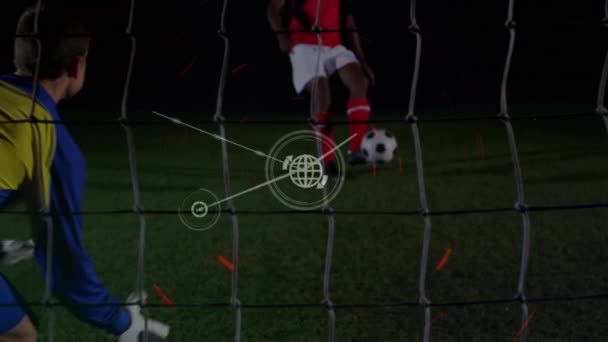 디지털 아이콘들의 네트워크가 코카서스 골키퍼의 애니메이션으로 저장을 스포츠와 — 비디오