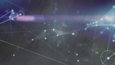 Animation of network of connections on blue background. Global connections digital interface technology and networking concept digitally generated video.