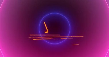 Animation of danger text over circles. Global business and digital interface concept digitally generated video.