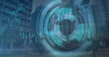 DNA ipliği üzerinde tarama ve veri işlemesinin animasyonu. Küresel spor fitness veri işleme ve dijital arayüz konsepti dijital olarak oluşturulmuş video.