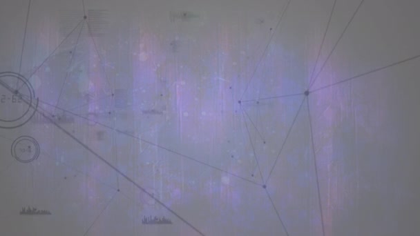 Animation Data Processing Lines Connecting Dots Digital Interface Digital Composite — Αρχείο Βίντεο