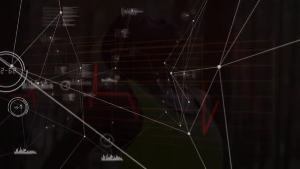 Складене Відео Абстрактних Комп Ютерних Піктограм Поєднанням Концепції Крапок Спортсмена — стокове відео