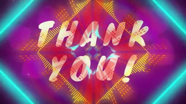 Animation Thank You Text Colorful Shapes Social Media Digital Interface — 비디오