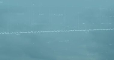 Arazi üzerinde veri işleme ile birlikte uluslararası işçi gündüz metinlerinin animasyonu. Uluslararası İşçi Günü ve dijital olarak üretilen video konsepti.