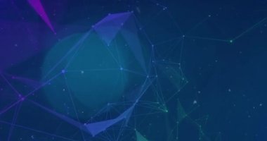 Animation of unique abstract pattern with futuristic graphics and bokeh effect, copy space. Digitally generated, computer graphic, snowfall, networking, connection, design.