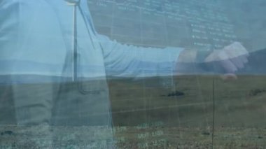 Sağlık çalışanı koronavirüsü ve tıp konseptleri üzerine mali veriler ve grafikler. Dijital olarak oluşturulmuş resim.