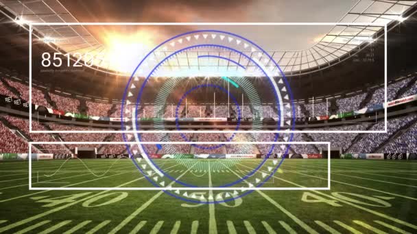 Animation Scope Scanning Sports Stadium Global Sports Data Processing Digital — стоковое видео